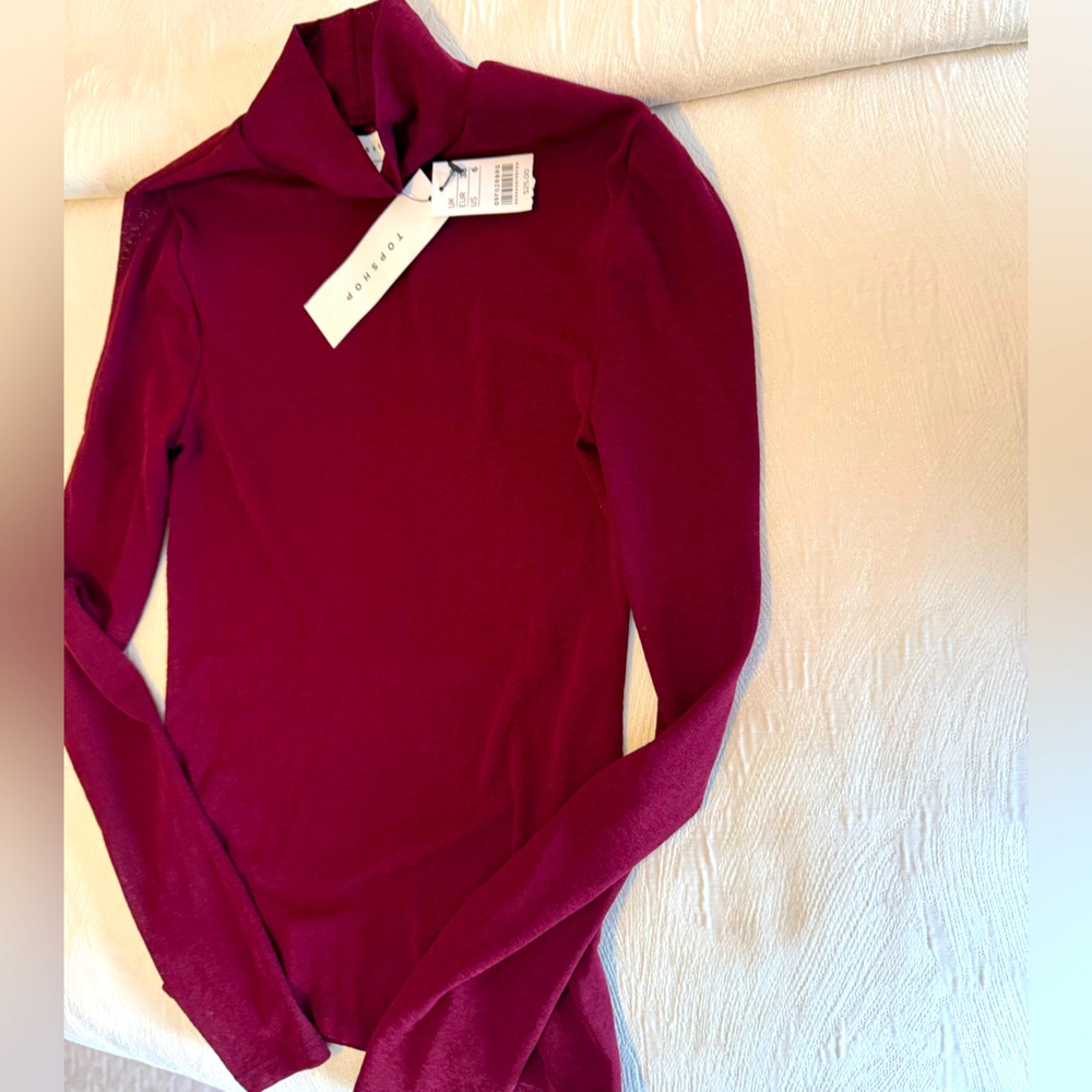 Top Shop Deep Red Long Sleeve layering piece